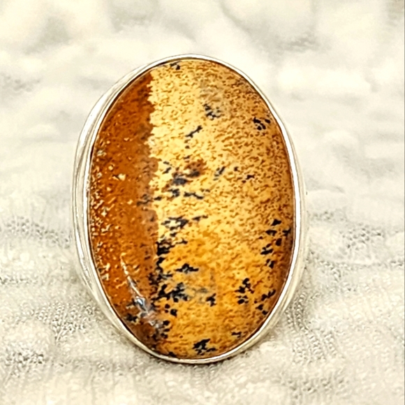 Men's Gemstone Ring! Size 11 1/2! Picture Jasper Hand Crafted Gemstone Jewelry